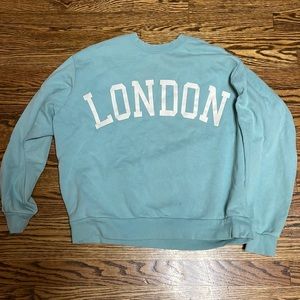 Target Wild Fable brand sweatshirt- London print - muted aqua color